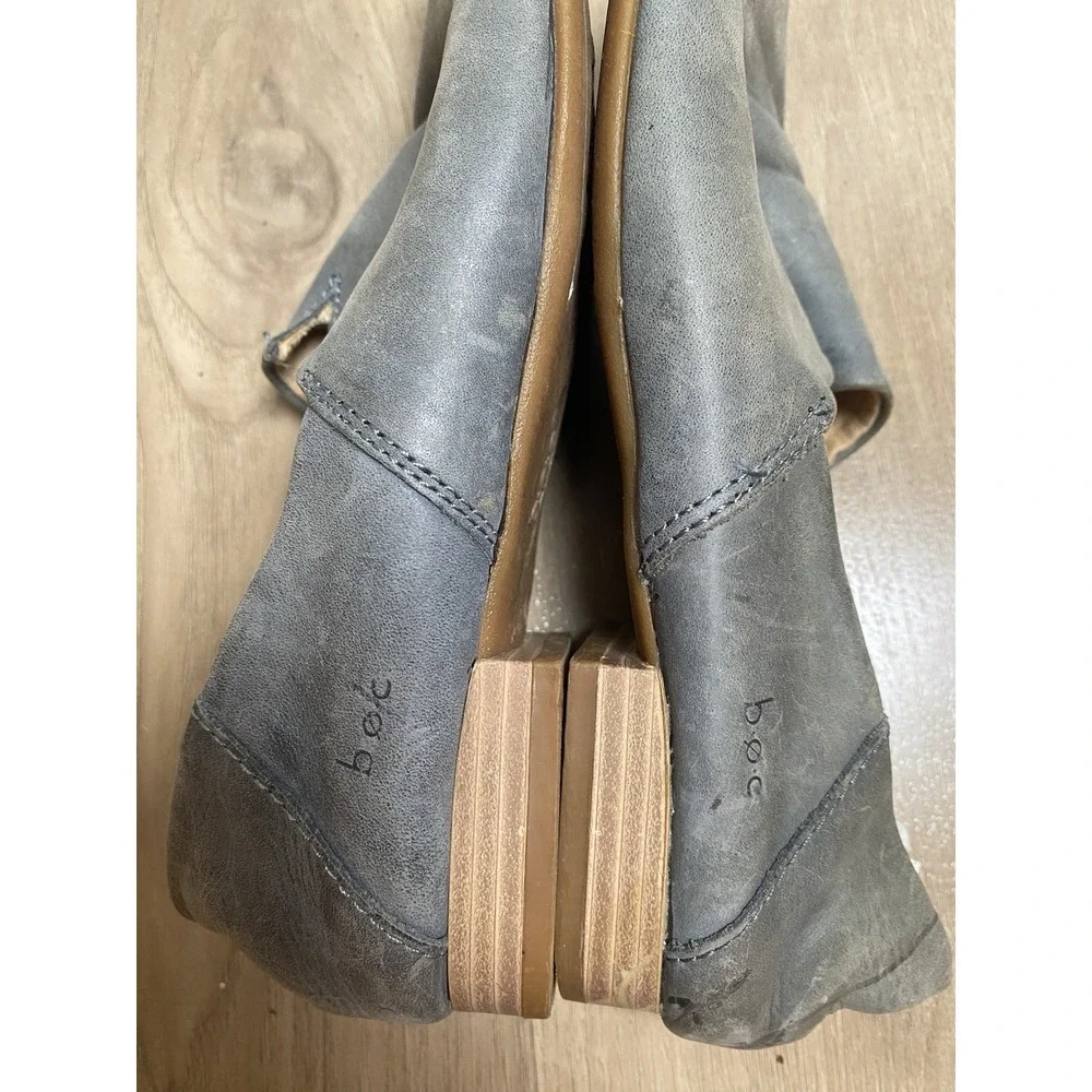Boc‎ Born Womens Blue Gray Suree Loafers Leather Slip On Shoes Size 6.5